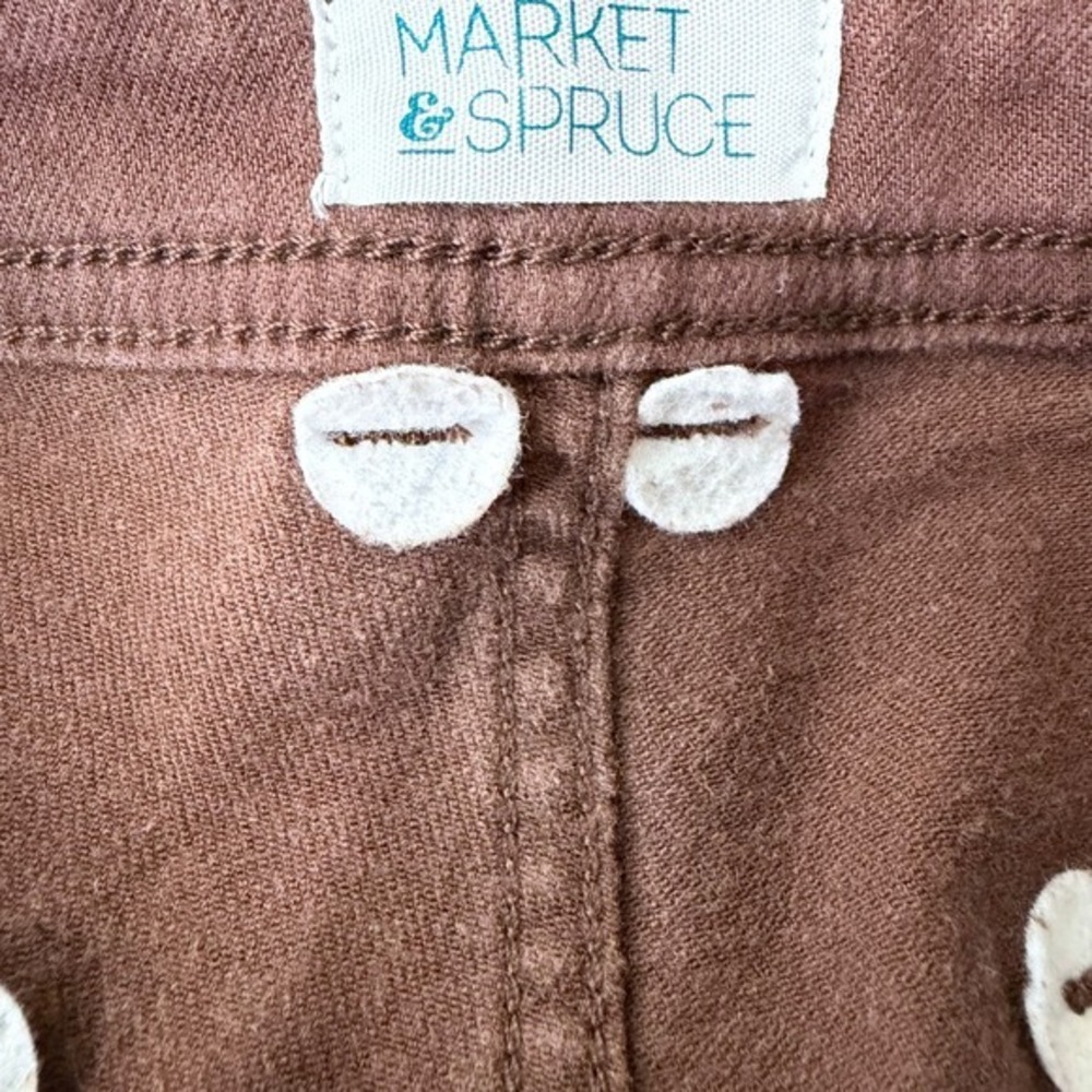 Market & Spruce Sylvie MId Rise Wide Cuff Straight Jean Size 14 Brown NWT - Picture 6 of 7